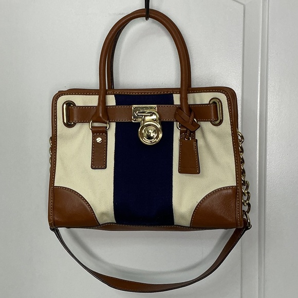 MICHAEL Michael Kors Brown and Cream Satchel #377 - Picture 1 of 1